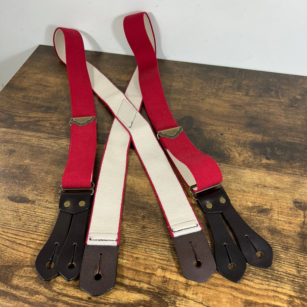 Filson Tab Suspenders Reg RED Bridal Leather Logger Hunting USA